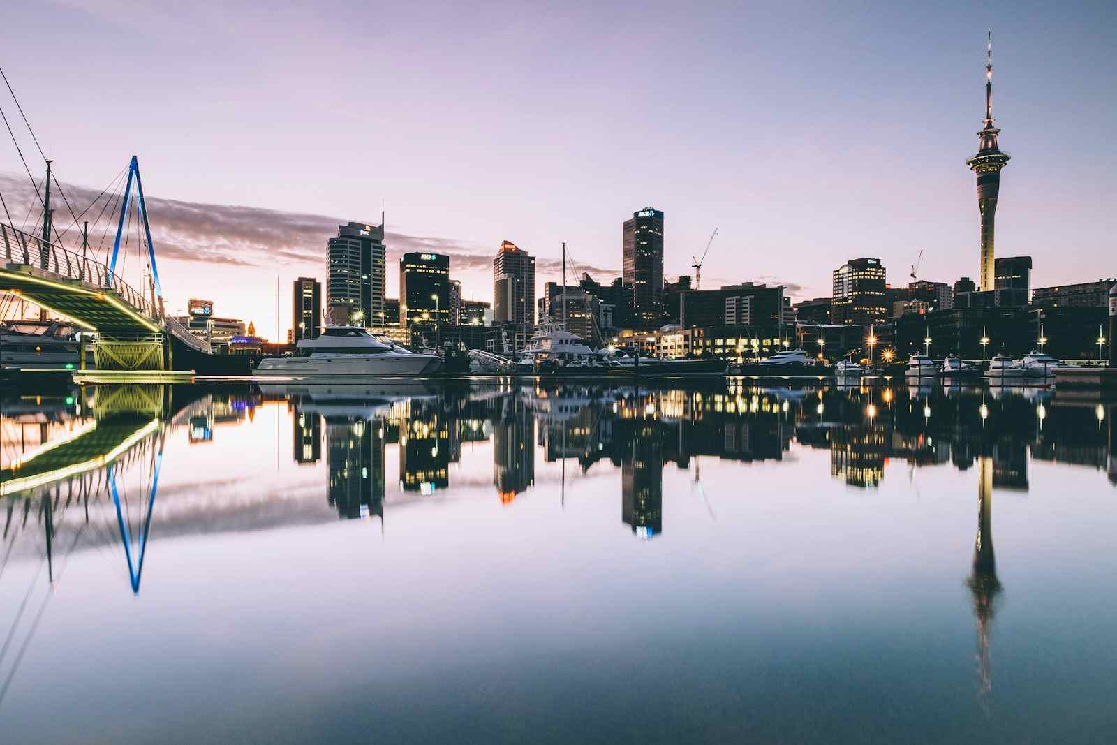 Auckland harbour and skyline, New Zealand