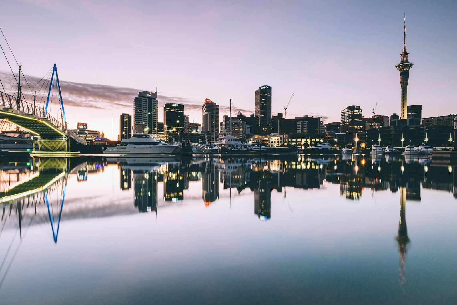 Auckland harbour and skyline, New Zealand