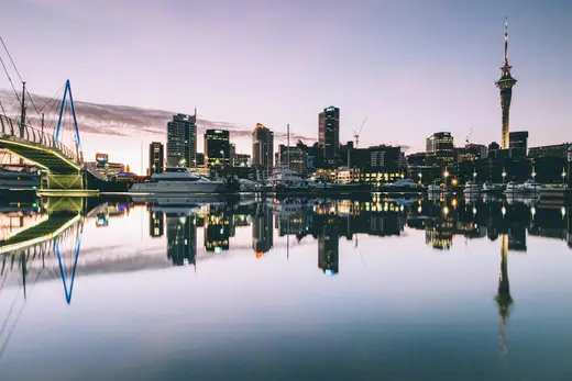 Auckland harbour and skyline, New Zealand