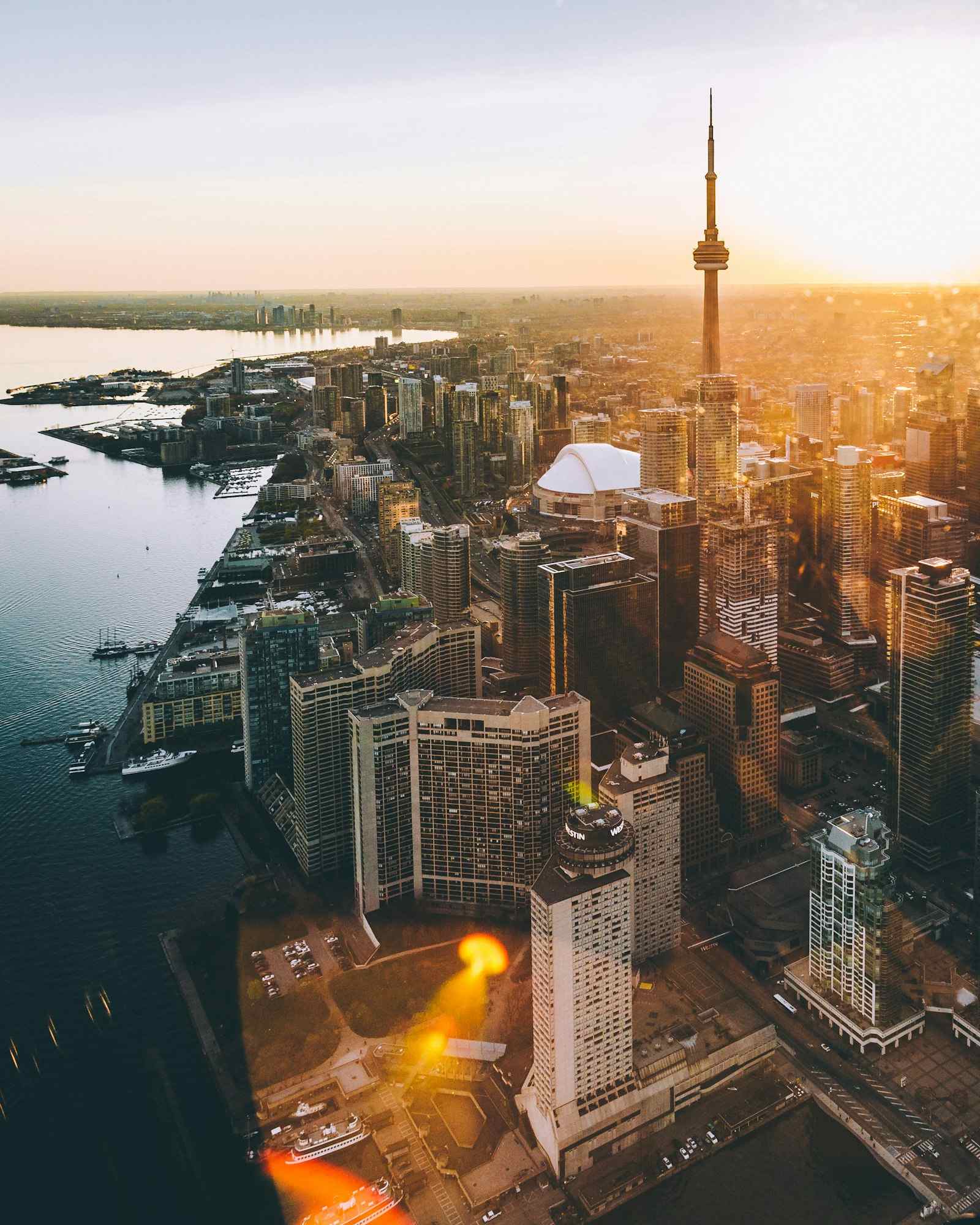 Toronto skyline and CN Tower from the waterfront
