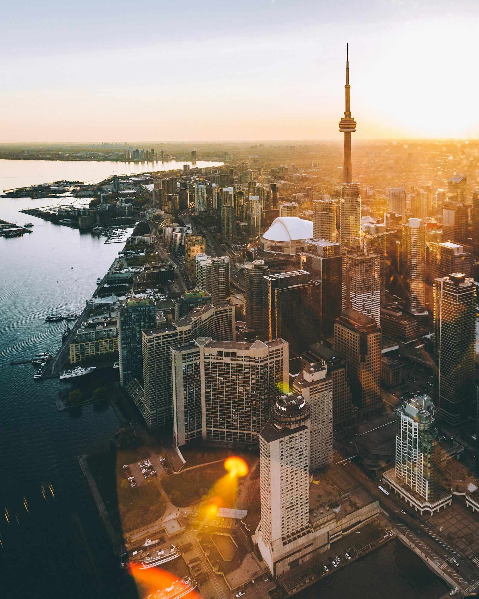 Toronto skyline and CN Tower from the waterfront