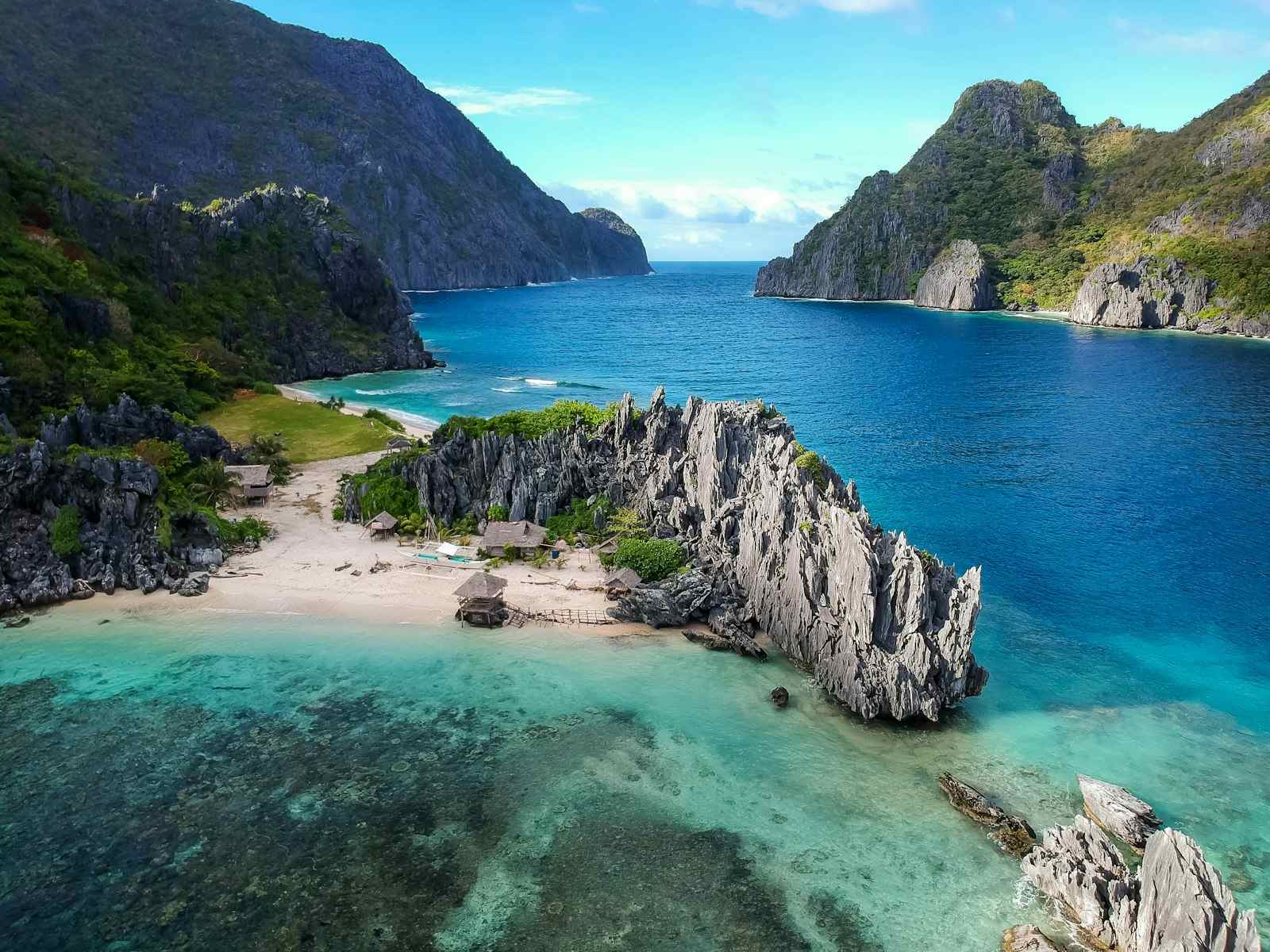 Tropical island coastline in the Philippines