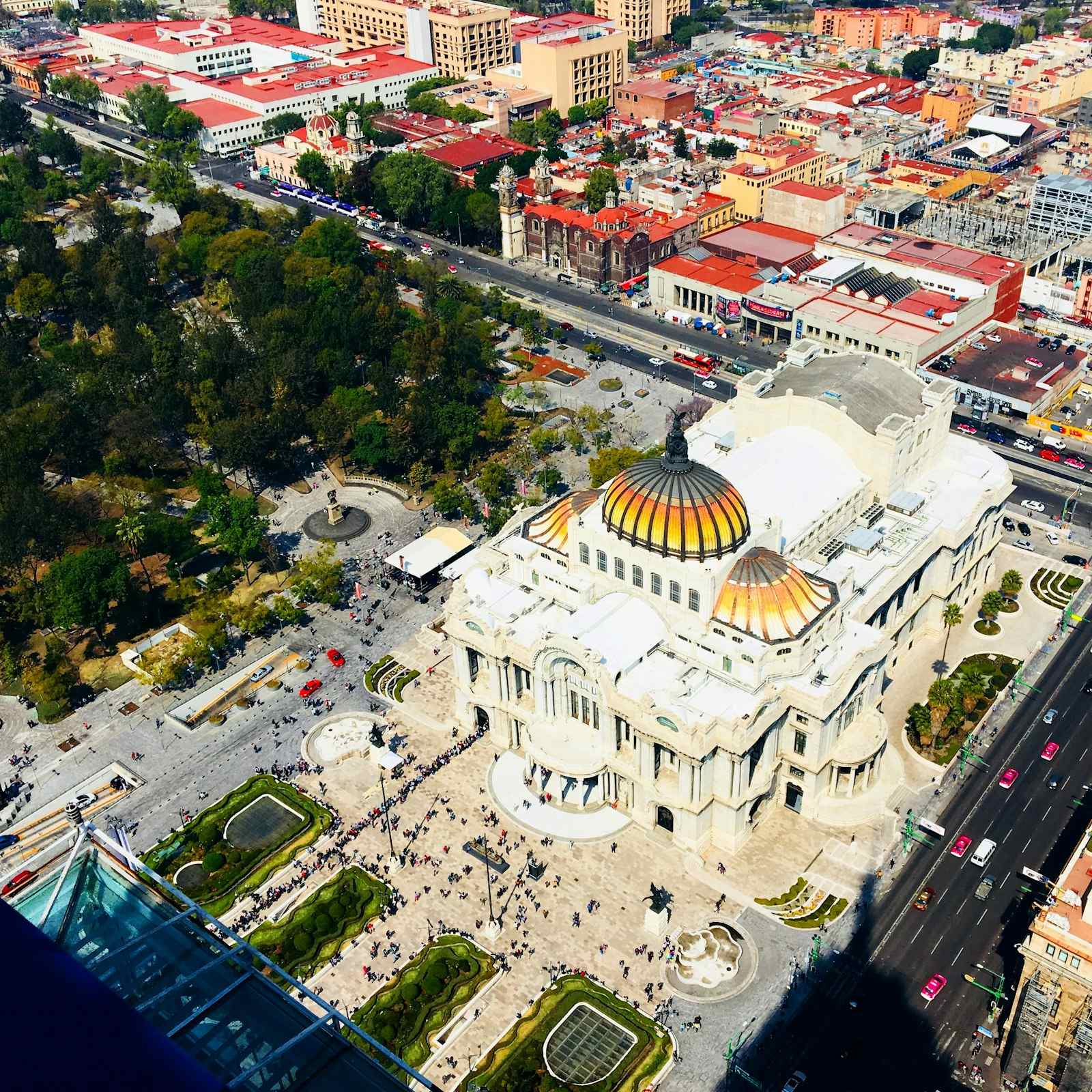 Historic center and skyline of Mexico City