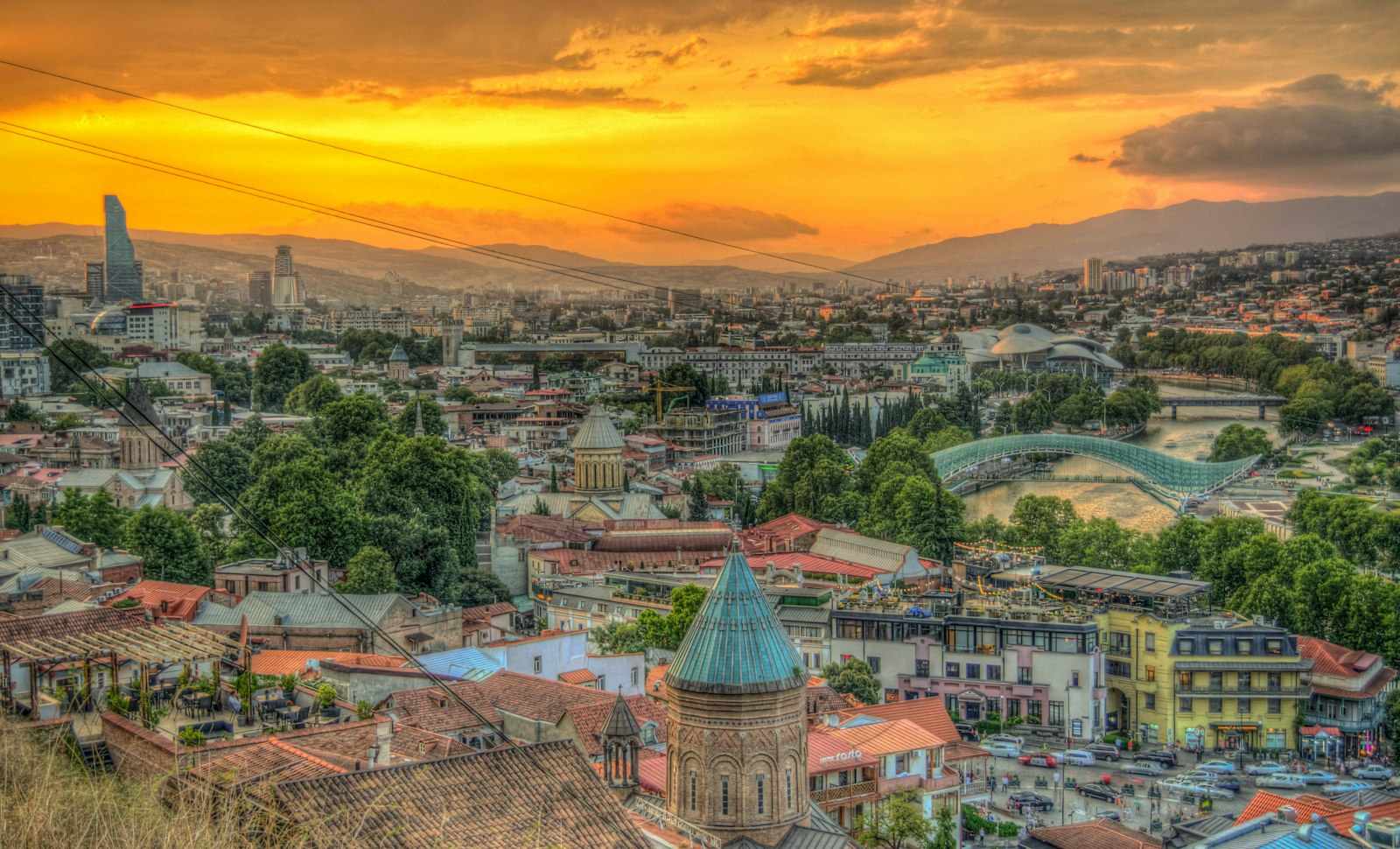 Old Town rooftops and Narikala views in Tbilisi, Georgia