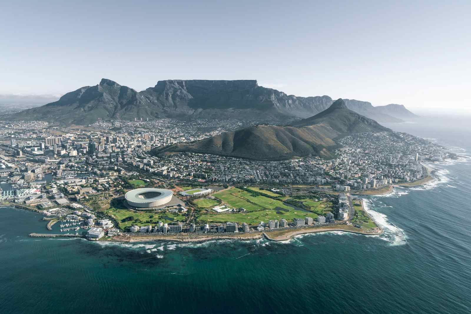 Table Mountain rising above Cape Town, South Africa