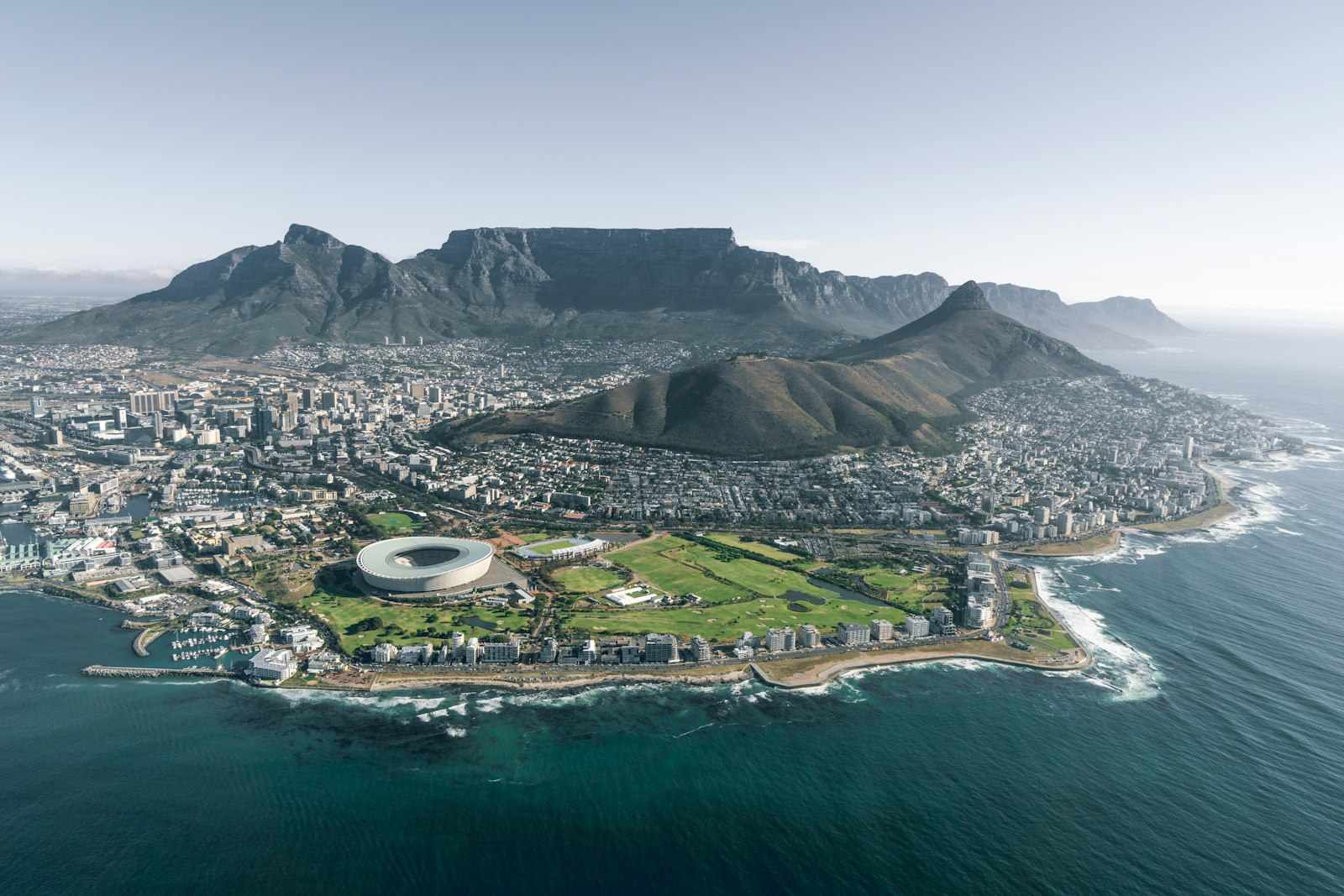 Table Mountain rising above Cape Town, South Africa