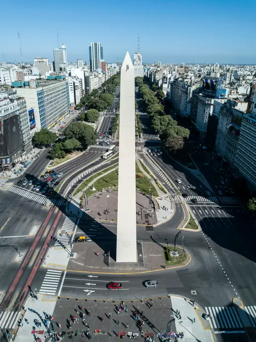 Colonial architecture and plaza in Argentina