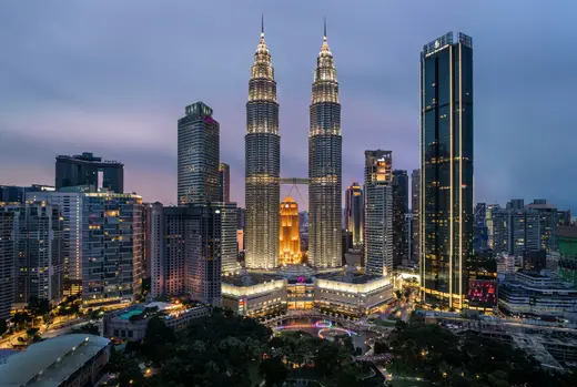 Petronas Twin Towers skyline in Kuala Lumpur, Malaysia