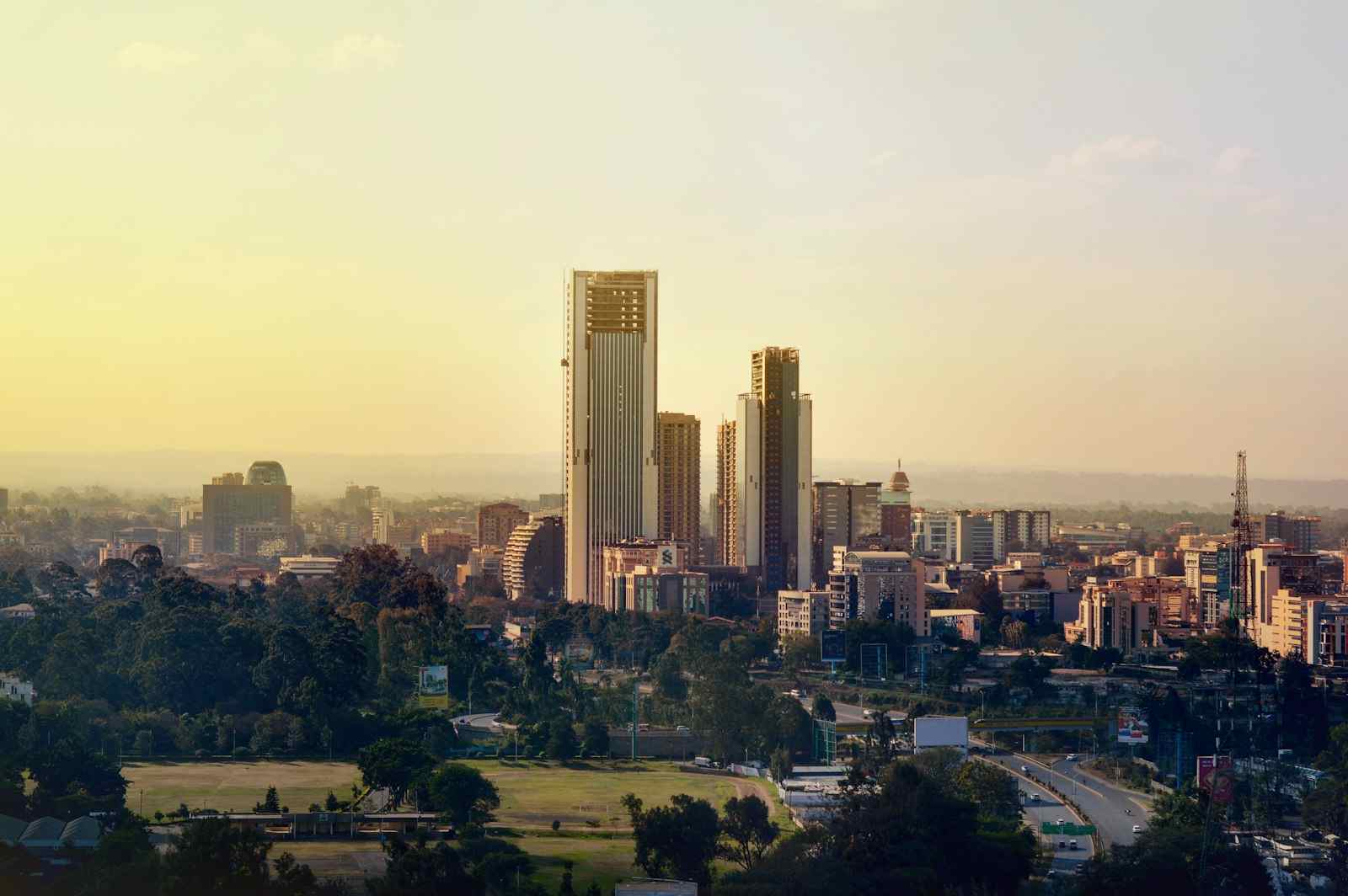 Nairobi skyline and East African cityscape, Kenya